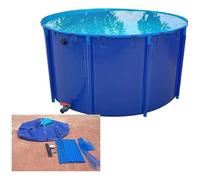 Circular Canvas Fish Pond - Thickened Reservoir for Koi Culture & Agricultural IrrigationWater Storage Tank with Belt Frame 120cm x 80cm