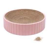 Circular Cat Scratching Tree - Cardboard Pet Pad, Reusable Texture Surfaces, Eco-Friendly Play Mat | Furniture Protector for Cats, Recyclable Duals with Stable Base, Relaxing Spot for Cats