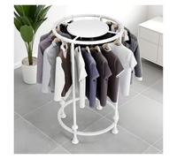 Circular Clothes Rack, Metal Garment Display Stand With Top Shelf, Space - Saving Clothing Organizer For Retail Store/Mall/Boutique, Heavy - Duty Hanger Rack For Shirts/Dresses/Coats(White,W 80CM)