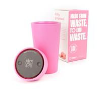 Circular&Co 12oz / 340ml Reusable Coffee Cup - Made from Recycled Bubblegum - Leakproof, Lockable Travel Mug, BPA Free - Candy Pink - Made in the UK