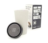 Circular&Co 12oz / 340ml Reusable Coffee Cup - Made from Recycled Paper Cups - Leakproof, Lockable Travel Mug, BPA Free - Chalk & Ink Black - Made in the UK