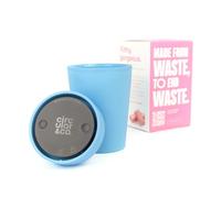 Circular&Co 8oz / 227ml Reusable Coffee Cup - Made from Recycled Bubblegum - Leakproof, Lockable Mini Travel Mug, BPA Free - Sky Blue - Made in the UK
