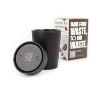 Circular&Co 8oz / 227ml Reusable Coffee Cup - Made from Recycled Coffee Grounds - Leakproof, Lockable Small Travel Mug, BPA Free - Espresso Black - Made in the UK