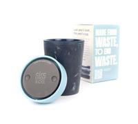Circular&Co 8oz / 227ml Reusable Coffee Cup - Made from Recycled Fabric Waste - Leakproof, Lockable Small Travel Mug, BPA Free - Stonewash Blue - Made in the UK