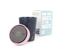 Circular&Co 8oz / 227ml Reusable Coffee Cup - Made from Recycled Fabric Waste - Leakproof, Lockable Small Travel Mug, BPA Free - Dusk Pink - Made in the UK