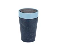 Circular&Co 8oz / 227ml Reusable Coffee Cup Made from Recycled Fabric Waste - Small Eco Travel Mug - Leakproof, Barista Friendly, and Perfect for Flat Whites & Espresso - Stonewash Blue