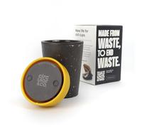 Circular&Co 8oz / 227ml Reusable Coffee Cup - Made from Recycled Paper Cups - Leakproof, Lockable Small Travel Mug, BPA Free - Grey & Mustard Yellow - Made in the UK