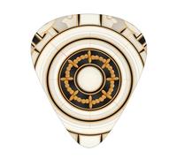 circular cross-hatch pattern printed guitar picks, 12-piece set with thin, medium, and thick styles, comes with a storage case