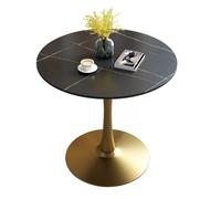 Circular Dining Table, Mid Century Modern Design, Sturdy Metal Pedestal Base, Sintered Stone Top, Ideal for Kitchen and Living Room