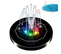 Circular Floating Solar Fountain Pump with 6 Nozzles and Lights | Solar Floating Bird Bath Fountain for Bird Bath Garden Outdoor Swimming Pool Patio Pond