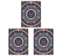 Circular Floral Fragments Car Air Freshener, 3 Pcs Square Hanging Air Freshener Cards, Long Lasting Fragrance Scented Cards for Car, Home, Office Black-style
