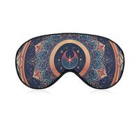 Circular Floral Fragments Sleep Mask with Adjustable Strap, Breathable Sleep Masks for Women Men, Soft Eye Mask for Side Sleepers, Travel, Office Nap, Airplane & Blocking Light