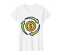 Circular Flow of Money Value Graphic T-Shirt, Women, White, S
