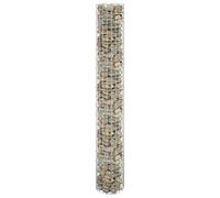Circular Gabion Pole, Galvanised Steel Garden Border, Silver, 30x200 cm