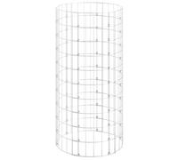 Silver Galvanised Steel Circular Gabion Raised Bed Ø50x100 cm Garden Border Kit