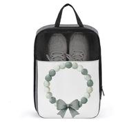 Circular Garland with A Large Green Bow Shoe Bag for Travel Daily Use Anti-dust Storage Carrier Golf Shoe Pouch