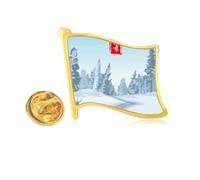 Circular Great Cold Twenty Four Solar Term Golden Metal Flag Lapel Pin Badge