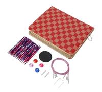Circular Knitting Needle Set, 9 Pair Detachable 3.0mm-6.0mm 10cm Aluminum Needles with Exquisite Patterns for Crafting Sweaters Scarves Accessories