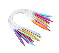 Circular Knitting Needles, 12Pcs Colorful Double Pointed Needles Set 3.5mm to 12mm with 15.7in Length for Beginners Crafters Enthusiasts and Knitting Projects