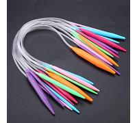 Circular Knitting Needles 16 Inch Size 10, Knitting Needles Kit Sweater Short Needle Set 12 PCS (40CM) Multicolor Plastic Circular Tube (40CM Long)