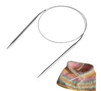 Circular Knitting Needles 5.0mm 100cm, Steel with Flexible Cable, Metal Fixed Pins for Blanket, Large Projects, Arthritis Friendly, US Size 8