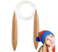 Circular Knitting Needles - Jumbos Knitters Chunky Yarn Needle, Natural Wood Knitting Sticks | Smooth Wood Weaving Needles for DIY Scarf, Blanket, Sweater, Thick Wool Crafts