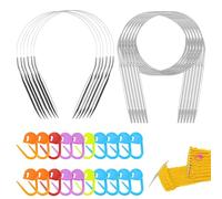 Circular Knitting Needles Set, 12 Pcs with 20 Colourful Stitch Markers, 40 cm & 80 cm Lengths, 2.5 mm to 5 mm Sizes, for Socks, Hats and DIY Knitting Projects