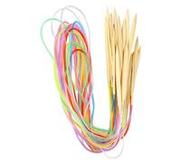 Circular Knitting Needles Set, 18Pcs Circular Needle Double Pointed Round Knitting Needles Circular Needles for Knitting Bamboo Color Tube Needlework Tool with Accessories Pack