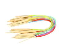 Circular Knitting Needles Set, Circular Knitting Needles Household Circular Needle 18Pcs Circular Needle Double Pointed Bamboo Color Tube Needlework Tool with Accessories Pack