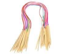 Circular Knitting Needles Set, Household Circular Needle 18Pcs Circular Needle Double Pointed Bamboo Color Tube Needlework Tool with Accessories Pack for Handmade Knitting (80cm+