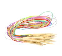Circular Knitting Needles Set, Household Circular Needle 18Pcs Circular Needle Double Pointed Bamboo Color Tube Needlework Tool with Accessories Pack for Handmade Knitting