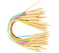 Circular Knitting Needles Set, Household Circular Needle 18Pcs Circular Needle Double Pointed Bamboo Color Tube Needlework Tool with Accessories Pack for Handmade Knitting (40cm+