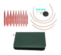 Circular Knitting Needles Set, Interchangeable Circular Needle with Printed Sizes, Aluminum Stainless Steel PU Detachable Design for Household Knitting Projects