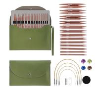 Circular Knitting Needles Set, Knitting Kits with Case for Adults, Knitpro Interchangeable Needles 13 Pairs, Practical Aluminium Knitting Accessories for Beginners, Hat, Sock, Sweater, Blanket Making