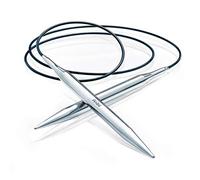 Circular Knitting pins Brass 100 cm 10.00 mm Silver col