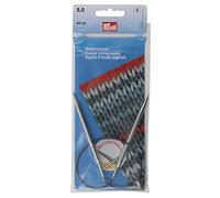 Circular Knitting pins Brass 40 cm 5.00 mm Silver col