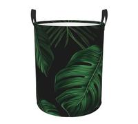 Circular Laundry Basket | Banana Leaf Green | Foldable Laundry Hamper, Waterproof Oxford Cloth Dirty Laundry Basket With Handles, Toy Storage Basket For Bedroom, Bathroom, Office, College Dorms
