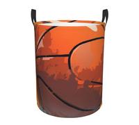 Circular Laundry Basket | Basketball | Foldable Laundry Hamper, Waterproof Oxford Cloth Dirty Laundry Basket With Handles, Toy Storage Basket For Bedroom, Bathroom, Office, College Dorms