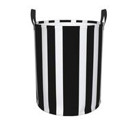 Circular Laundry Basket | Black And-White Stripes | Foldable Laundry Hamper, Waterproof Oxford Cloth Dirty Laundry Basket With Handles, Toy Storage Basket For Bedroom, Bathroom, Office, College Dorms
