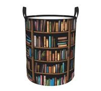 Circular Laundry Basket | Library Bookshelf | Foldable Laundry Hamper, Waterproof Oxford Cloth Dirty Laundry Basket With Handles, Toy Storage Basket For Bedroom, Bathroom, Office, College Dorms