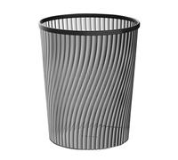 Circular Lightly Threaded Modern Trash Can, Large Capacity Waste Paper Basket Bin, Lightweight Recycling Rubbish Bin for Office, Kitchen, Bedroom, Bathroom, Open-Top Garbage Dustbin (Grey)