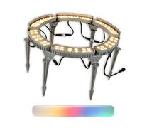 Circular Lights For Tree Root Illumination, Outdoor Low Voltage Garden Lighting Kit, Ip65 Waterproof Landscape Spotlights, 12w 24v Wired Led For Tree And Building Accent Lighting WarmWhite 6lights