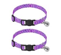 Circular Mandala Lightweight Pet Collar for Cats and Dogs, 2 Pack Kitten Bell Collar