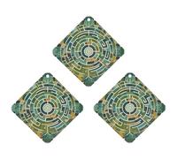 Circular Maze Car Air Freshener, 3 Pcs Rhombus Hanging Air Freshener Cards, Long Lasting Fragrance Scented Cards for Car, Home, Office Gray-style