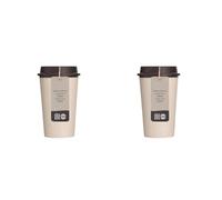 Circular Now Cup - 12oz/340ml Reusable Coffee Cup Made from Recycled Single Use Cups. (Cream & Cosmic Black) (Pack of 2)