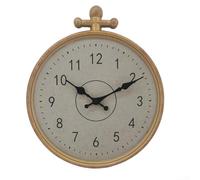 Circular Outdoor Wall Clock with Waterproof Design for Garden and Indoor Use, Retro European Style with Silent Quartz Movement and Clear Easy to Read Dial (Gold)