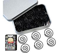 Circular Paper Clips, 60PCS Round Paperclips with Box Funny Cute Paperclips Bookmarks Planner Clips for Fun Office Supplies School Gifts Wedding Decoration Accessories (Black)