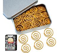 Circular Paper Clips, 60PCS Round Paperclips with Box Funny Cute Paperclips Bookmarks Planner Clips for Fun Office Supplies School Gifts Wedding Decoration Accessories (Orange)