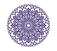 Circular Pattern in The Form of a Mandala Engraving Stickers 54.6x54.6cm It Won't Fall Off DarkBlue