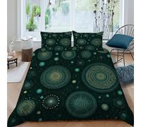 Circular Patterns Bedding Set Theme Bedspread Star Sky Cosmic Bodies Duvet Cover Set Microfiber Comforter Cover Universal for All Seasons Pillowcase King（220x240cm）